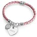 Personalized In My Heart Bracelet Collection: Pink Braided Leather Gift