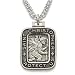 Sterling Silver 3/4" Rectangle Engraved St. Christopher Medal on 20" Chain