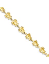 14k Yellow Gold Sea Turtle Link Bracelet