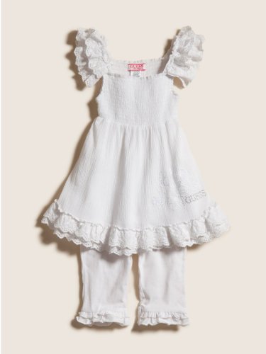 GUESS Kids Girls Smocked Top with Bike Shorts