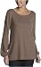 Izod Women's Pointelle Sweater,Mocha Heather,Large