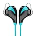 Bluetooth 4.0 Headset Stereo Earphones Wireless Earset Earbuds Sweatproof Sports Running Headphones with Microphone For Andorid IOS Mobile Phones 3D music experience Smart Voice Control (Blue)