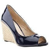 Schuh Belle Peep Wedge Polka Dots