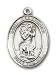 Sterling Silver St. Christopher Pendant with Stainless Silver Heavy Curb Chain 24 inch