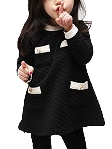 Vikoros Little Girls' Sweater Dress Pockets Formal Princess Party Clothes