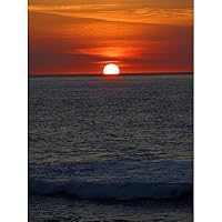 Sunset (Ocean, Red Sky) Art Poster Print