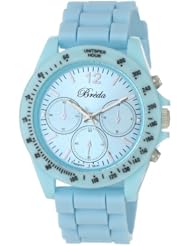Breda Womens 2293-L Blue "Haley" Trendy Silicone Watch