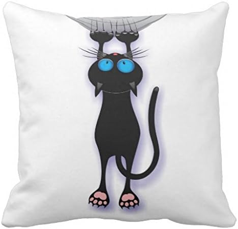 18" x 18" Black cat Tearing Decorative Throw Pillow Case Cushion Cover