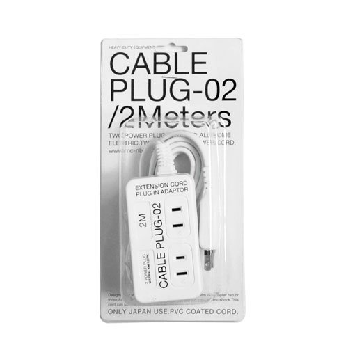 セール：CABLE PLUG-02 ケーブルプラグ ホワイト [2口 延長コード ON/OFFスイッチ仕様]