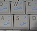 FARSI (PERSIAN) KEYBOARD STICKER WITH BLUE LETTERING TRANSPARENT BACKGROUND