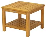 Three Birds Casual Newport 24 Inch Side Table With Lower Shelf, Teak