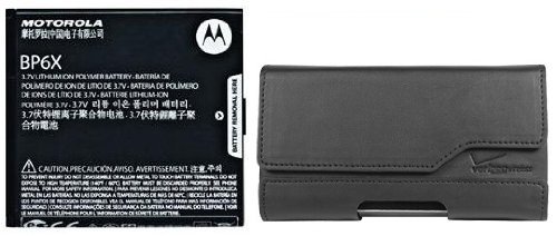 New OEM Verizon Motorola Droid Pro A957 BP6X Battery and Black Leather Pouch
