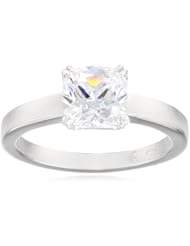 Sterling Silver Swarovski Zirconia 1.5cttw Cushion Solitaire Engagement Ring