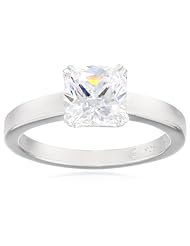 Sterling Silver Swarovski Zirconia 1.5cttw Cushion Solitaire Engagement Ring
