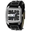 Fossil Black Dial W/Black Leather Band - Men's
