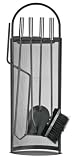 Fireplace Shovel & Brush Companion Set Black