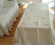 Hand Embroidery Roses Cotton Table Cloth 60"x90"