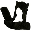 Adult Winter Faux Fake Animal Fur Scarf Trapper Hat with Paw Mittens Gloves Black