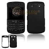Black Rubber Feel Snap-On Cover Hard Case Cell Phone Protector for BlackBer ....