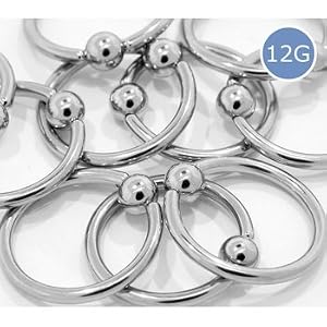12g 1 2 Surgical Steel Captive Ring