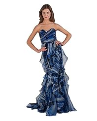 Strapless Organza Mermaid  General Print  Dress With Ruffles