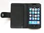 Black Prima Premium Leather Book Style iPhone Case