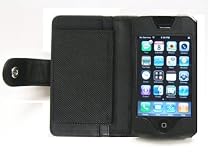 Black Prima iPhone Premium Leather Book Style Case