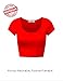 Red Womens Cropped Tops with Short Sleeves Large B Red