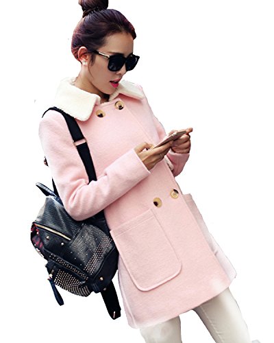 レディース ウールコート 厚手 暖かい ショートコート 中面ラムウール 可愛いスカーフ付き ST050