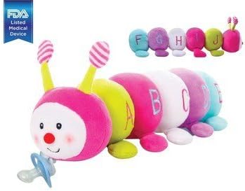 CuddlesMe Pacifier with Detachable Plush Learning ABC's Caterpillar| Soft &amp; Comfortable Plush 100% BPA, Latex, and Phthalate Free Silicone FDA Listed Medical Device | For Newborns, Infants &amp; Toddlers