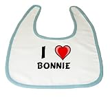 Baby Bib with I Love Bonnie by Shopzeus