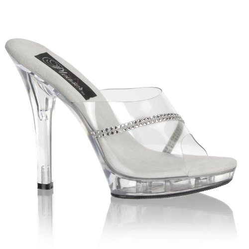 PLEASER Lip Womens Shoes Clear Heels Rhinestone Sex Dancer Hot Platform Exotic Sandals