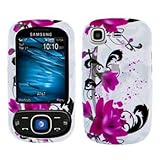 Samsung Strive A687 Cell Phone Red Flower on White Protective Case Faceplat ....