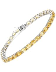 Genuine Morne Rouge (TM) Bracelet. 13.20 Ctw Citrine Sterling Silver Tennis Bracelet - Material/Stone: Citrine. 12.2 grams in weight and 8 inches in length. 100% Satisfaction Guaranteed.