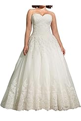 Plus Size Lace Applique Wedding Dress 