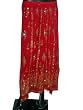 Designer Womens Bohemian Chic Red Dcrapechic Floral Sequin Beaded Bellydance Skirt