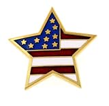 Hand enameled stars and stripes American flag brooch or pin