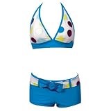 Swimsuit Set Turquoise Dots Top  Bottom