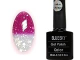 Bluesky Shellac Colour Changing chameleon UV/LED Gel 021 Glitter Hot pink to Glitter White