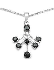 1.54 Carat Genuine Sapphire Round 925 Sterling Silver Pendant