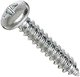 Steel Sheet Metal Screw, Zinc Plated, Pan Head, Phillips Drive, Type AB, #8-18 Thread Size, 1/4" Length (Pack of 100)