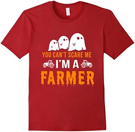 Men's You Can't Scare Me I'm A Farmer  Halloween T-Shirt 2XL Cranberry
