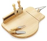 Prodyne CB-50 Beech wood Cheese Slicer Board with Four Knives