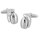 Mens Metal Grenade Cufflink by Umo Lorenzo in Silver