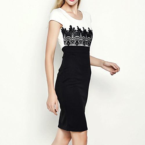 Sumous Women's Sexy Sleeve Bodycon Lace Short Pencil Dresses (XXL)