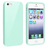 eForCity TPU Rubber Skin Case Compatible with Apple® iPhone® 5, Mint Green Jelly