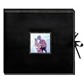 Sewn Leatherette D-Ring Scrapbook - Black