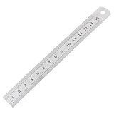 uxcell 直尺　測定ツール　シルバートーン　ステンレス鋼　15cm　スケール　17×2cm