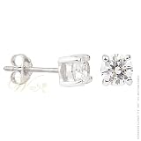 STUDIO 925: *WILLOW 5A 1CT ROUND CZ STUD EARRINGS*