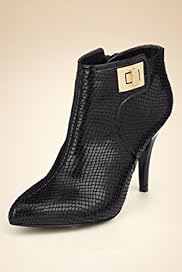 Snakeskin Print Pointed Toe Ankle High Boots with InsoliaÃ‚Â®